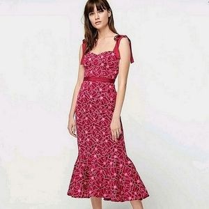 J. Crew Eyelet Lace Midi Dress 🌹with flounce Size 14